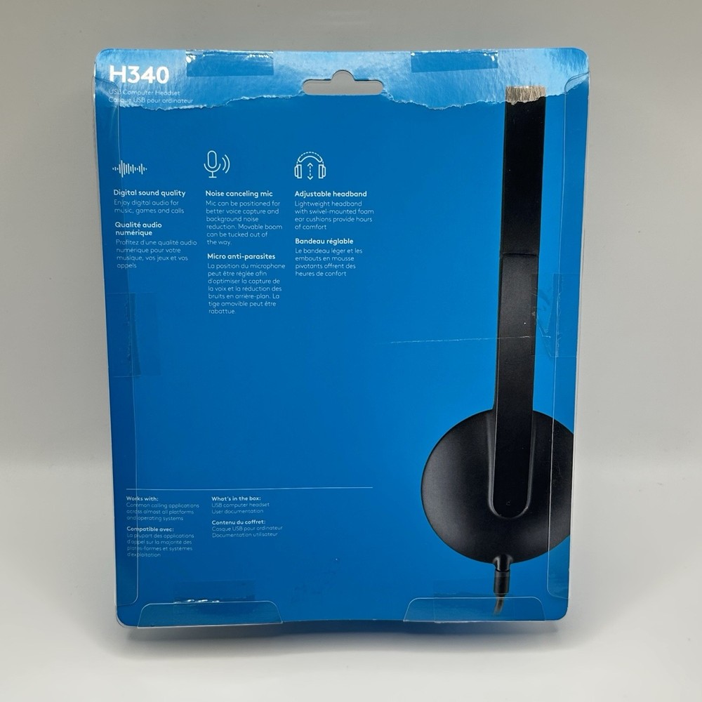 Logitech H340 USB (New in box) Computer Headset Noise Cancelling Mic