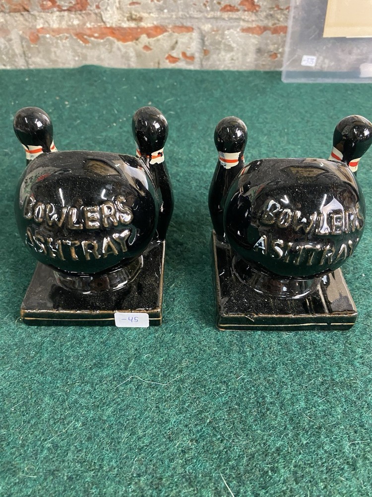 Vintage Matching Bowling Ashtray/bookends