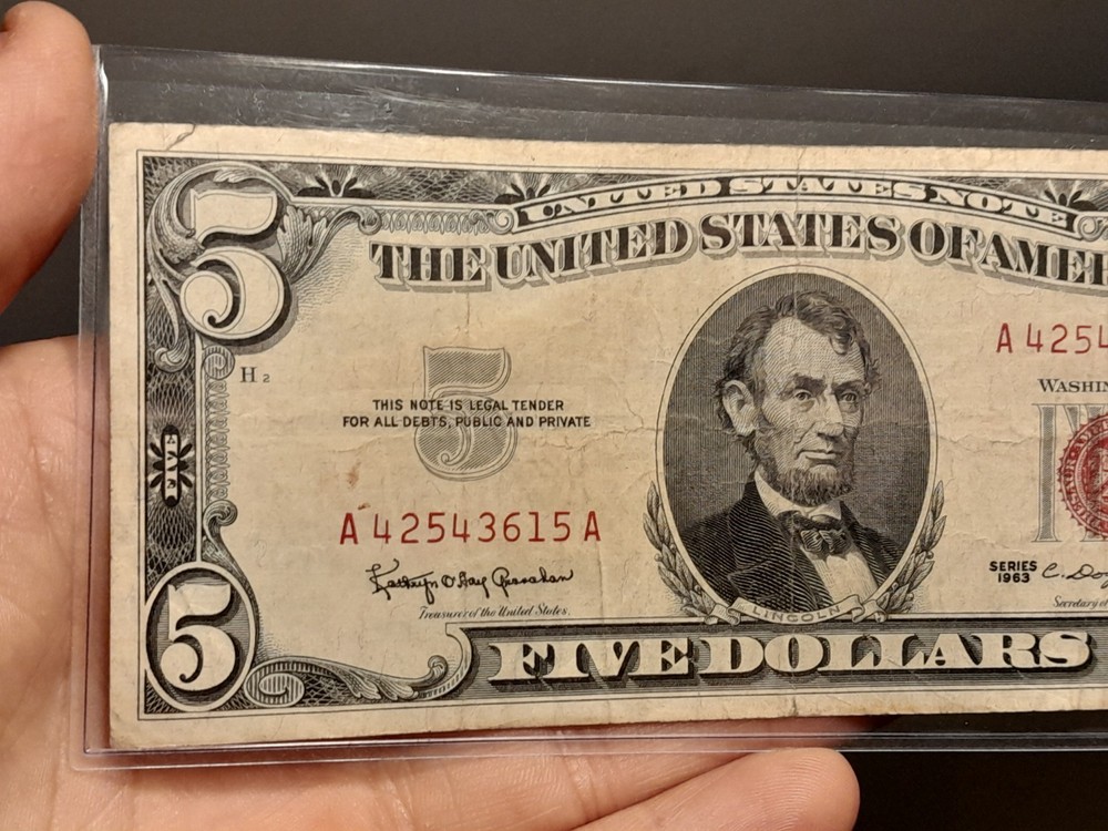 1963 $5 US Red Seal Note