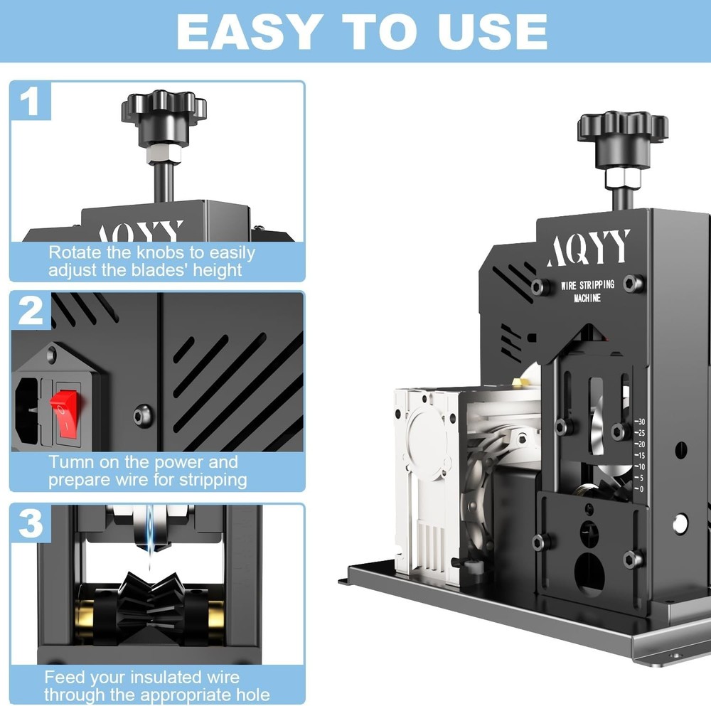 Electric Wire Stripper Machine, 0.06"-1.18" Automatic Wire Stripping Machine,...
