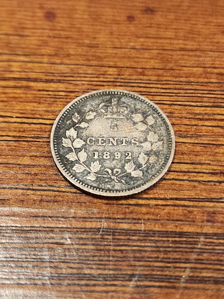 1892 Canada 5 Cents Silver Coin