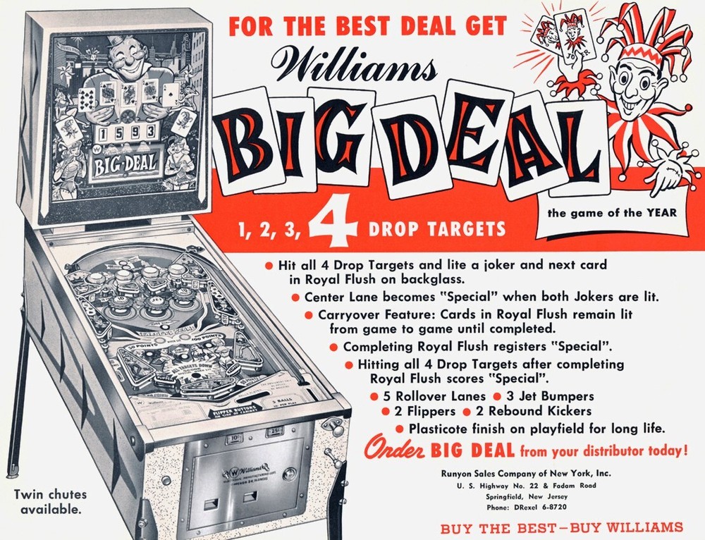 1963 Williams Big Deal Pinball Machine Rubber Ring Kit