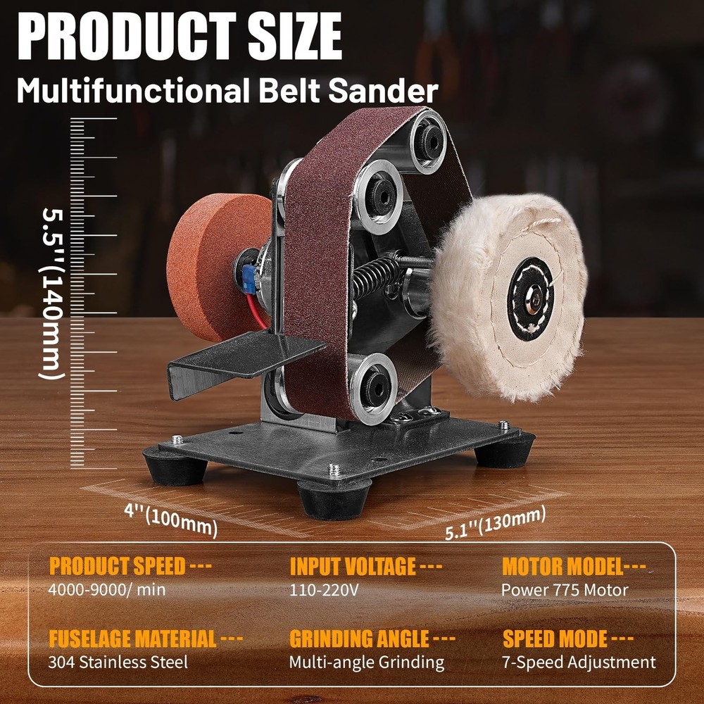 Mini Electric Belt-Sander Knife-Sharpener Sanding Machine - Small Bench Grind...