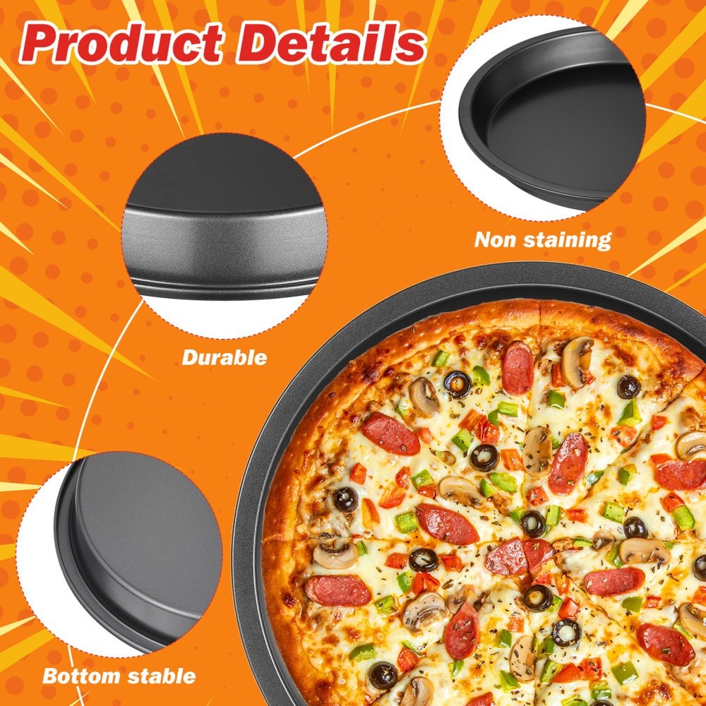 Round Bakeware Pizza Trays Oven Pie Plate Non Stick Bakery Baking Pan