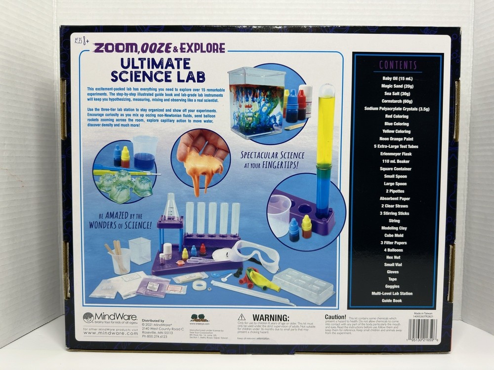 Mindware Science Academy Ultimate Science Lab: Zoom, Ooze, & Explore Experiments
