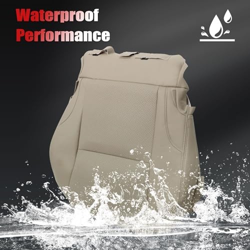 Front Driver & Passenger Bottom & Top Lean Back Replacement Leather Seat Tan