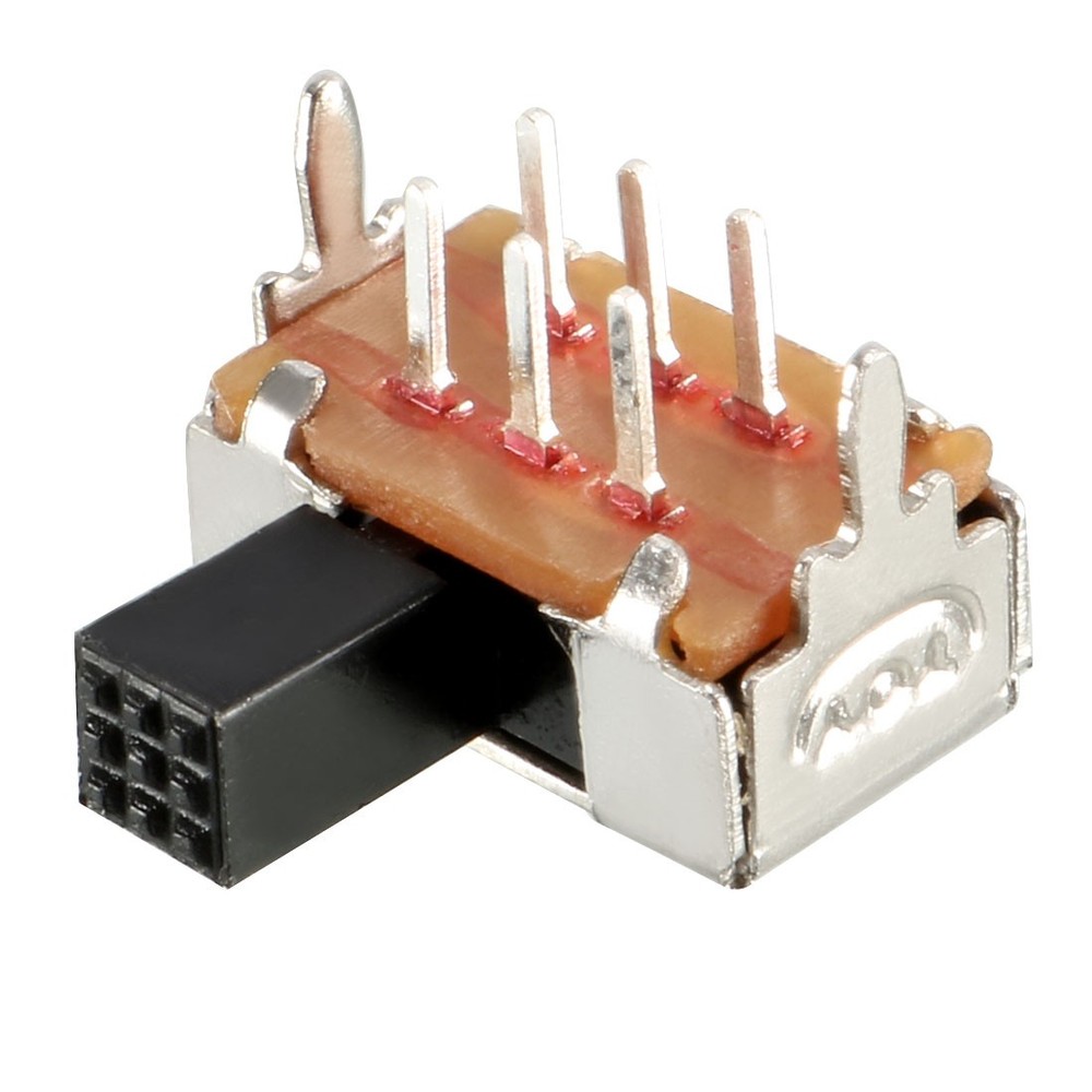10Pcs 6mm Horizontal Slide Switch DPDT 2P2T 6 Terminals Panel PCB