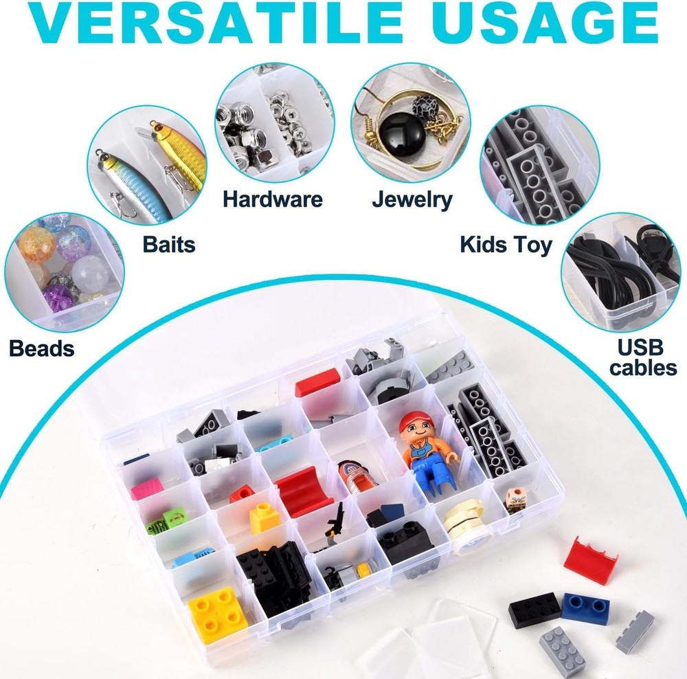 2Pcs Clear Visible Plastic Storage Box- Rectangular Storage Box, Suitable For...