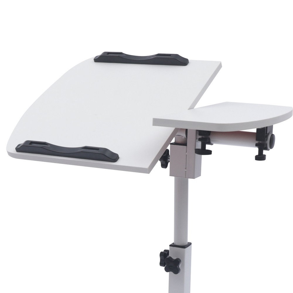 Over Bed Table Mobile Rolling Laptop Stand Computer Bedside Table Adjustable New