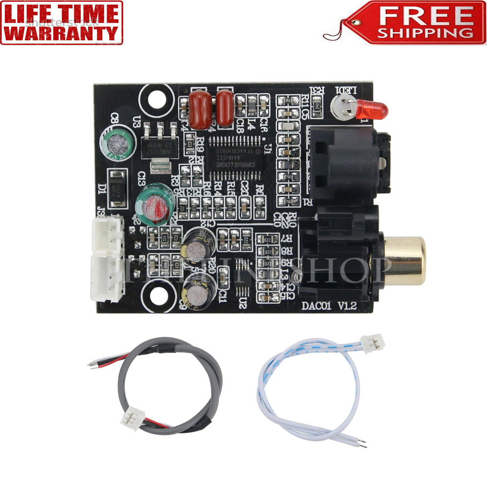 DAC Digital Decoder 24 Bit 192K Optical Fiber Coaxial Decode Board CS8416+CS4344