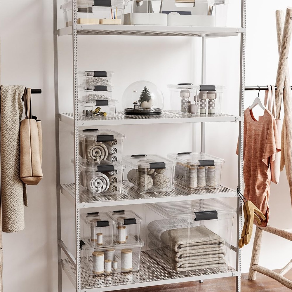 Superio 14.25 Quart Clear Stackable Storage Bin Durable Organizing Container