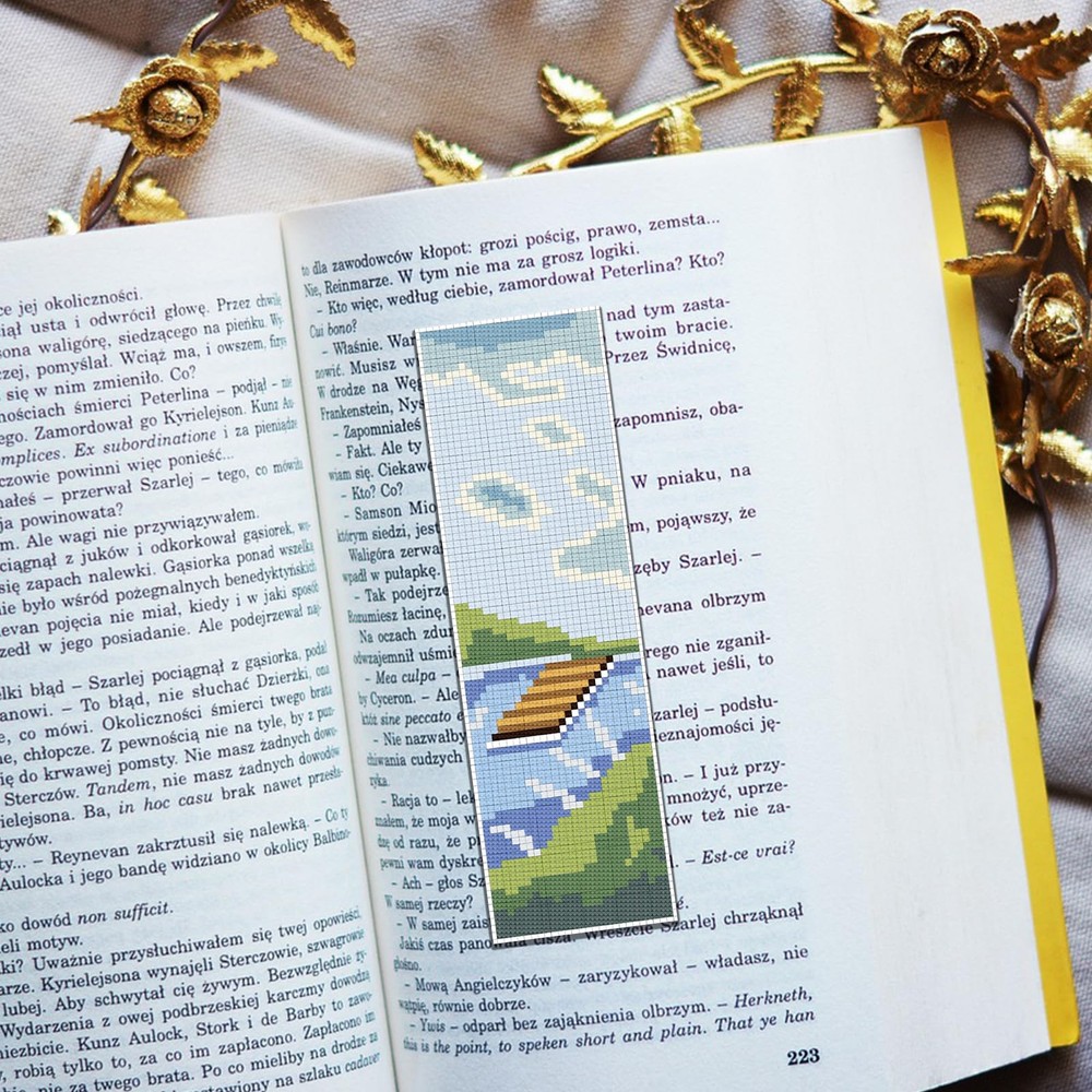 FREEBLOSS 6 Set Cross Stitch Bookmark Kit Scenery Pattern Small, Landscape