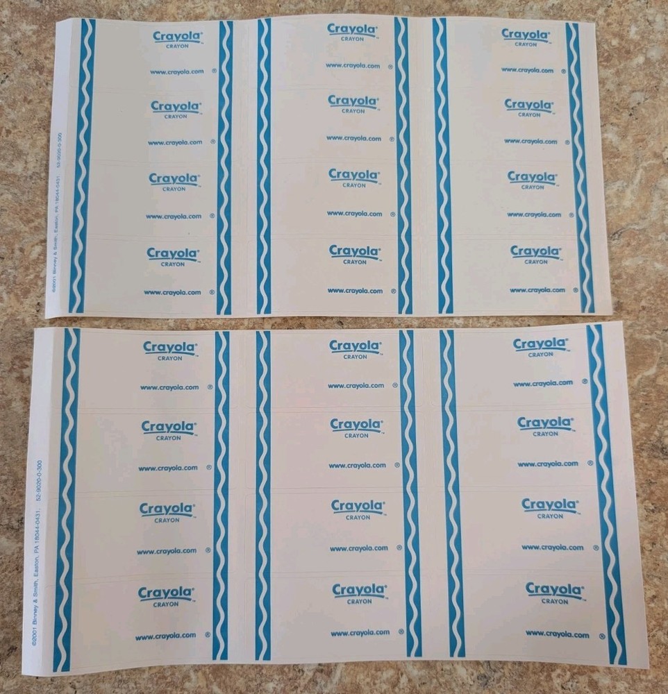 Crayola Crayon Wrappers New 2 Sheets