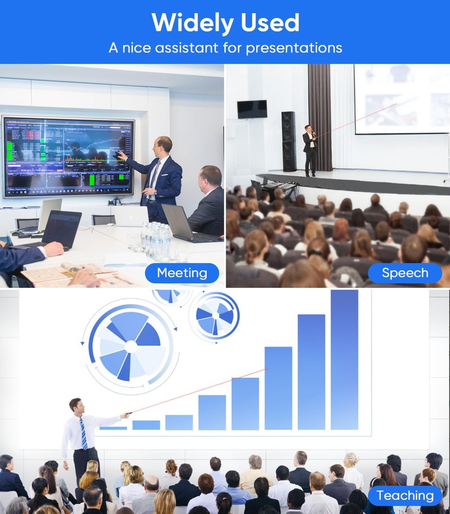 Presenter Clicker for PowerPoint Presentations, USB Wireless PPT Remote Click...
