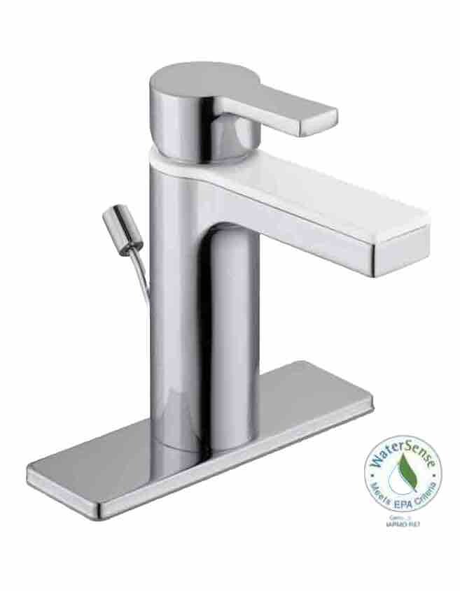 GlacierBay Contemporary Single Hole Single-Handle Low-Arc Chrome and White