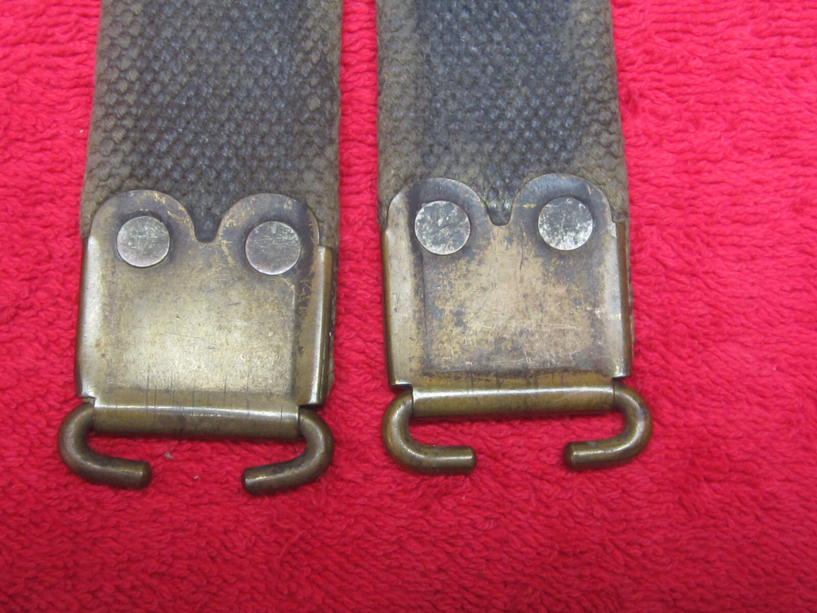 British Original WWII Web Enfield Rifle Sling W/Brass Hooks