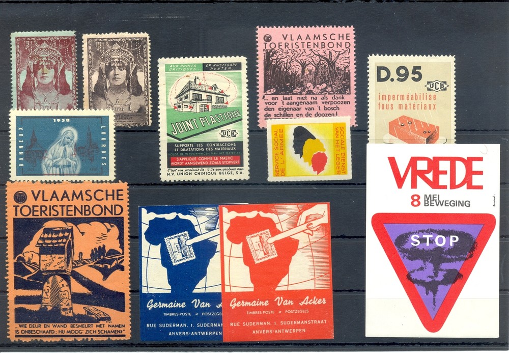 BELGIUM 11 x POSTER STAMP = */(*) -- MOST VF