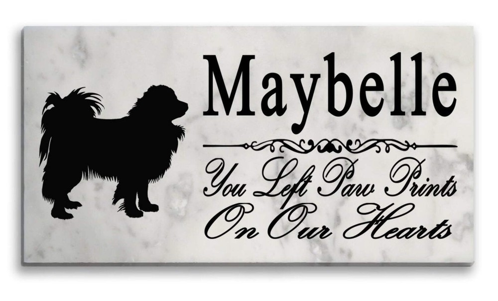 Papillon Memorial Stone - Custom Personalized Marble Grave Marker