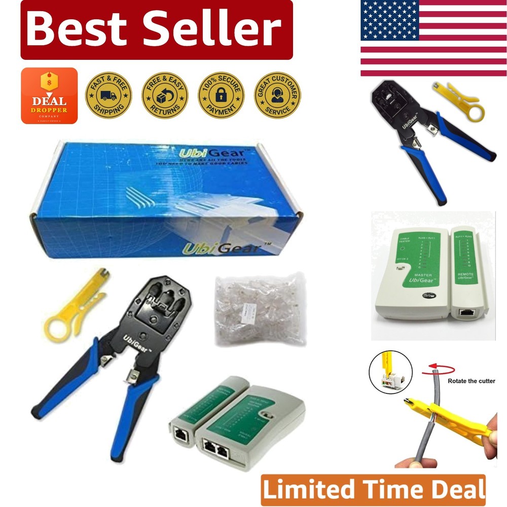 Comprehensive Network Tool Set: Cable Tester, Crimper for RJ45 & 100 Connectors
