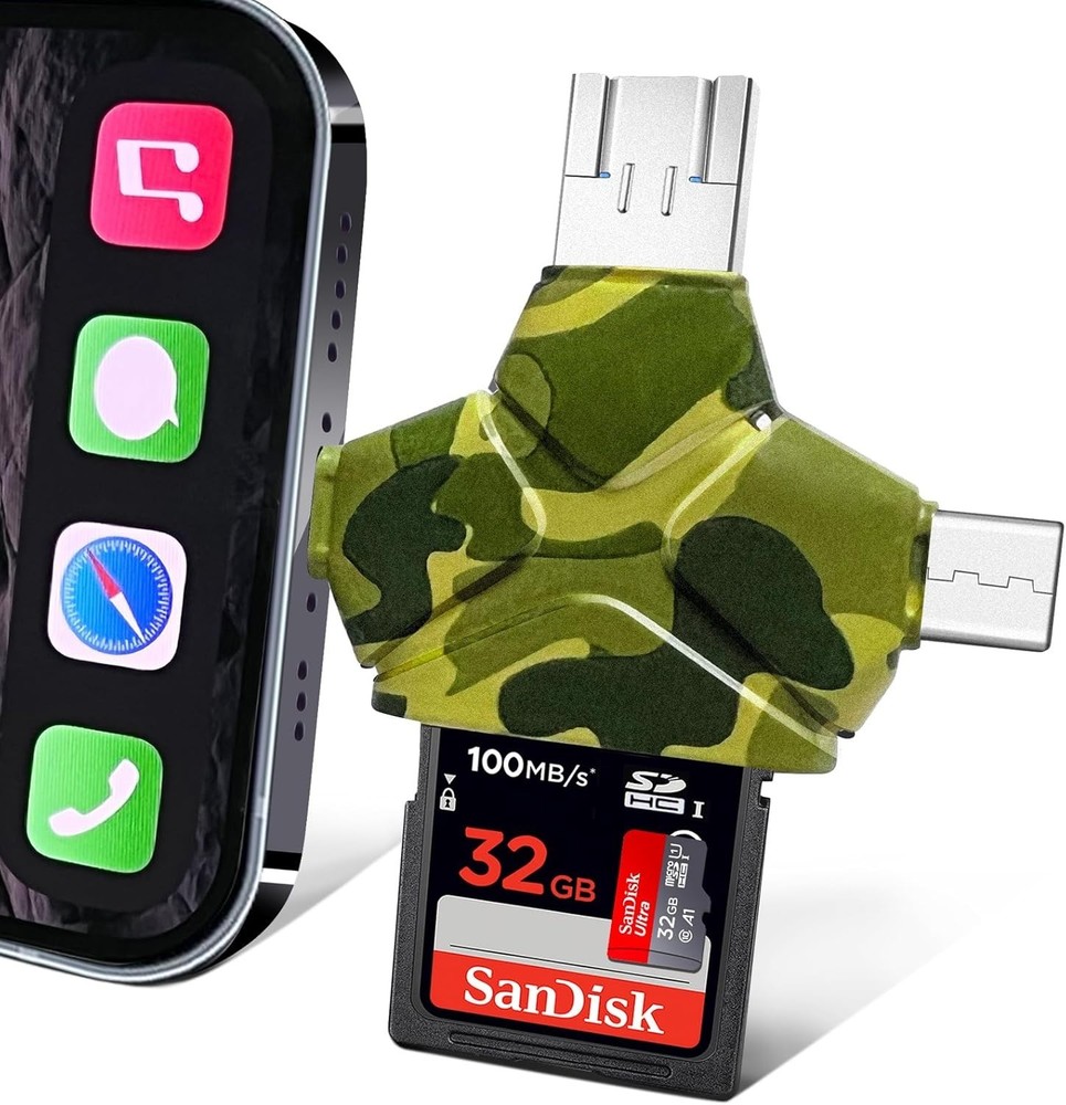 SD/Micro SD Card Reader for iPhone/iPad/Android/Mac/Computer/Camera