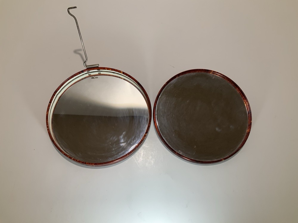 Vintage TortoiseShell Design Lucite Double Compact Mirror