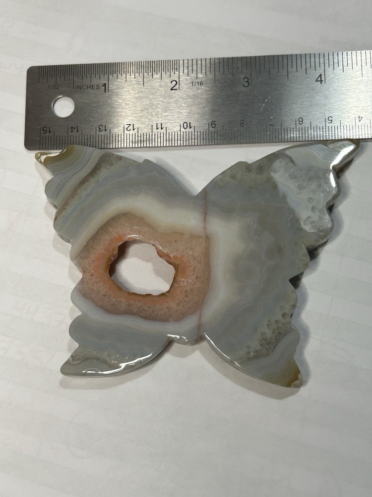 Lace Agate Druzy Butterfly Stone Shelf Table Decor
