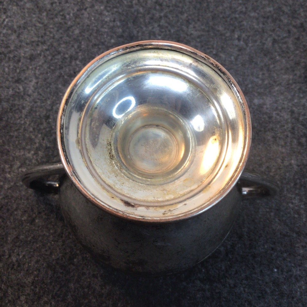 Silver On Copper Sugar Pot, Dish Beautiful Piece. Read Description