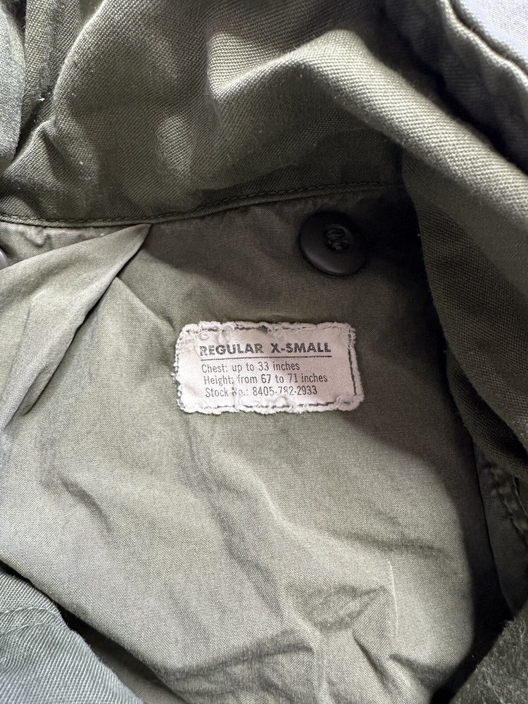 Vietnam War 1st Pattern OG107 M65 Field Jacket 60s X Small 1960s