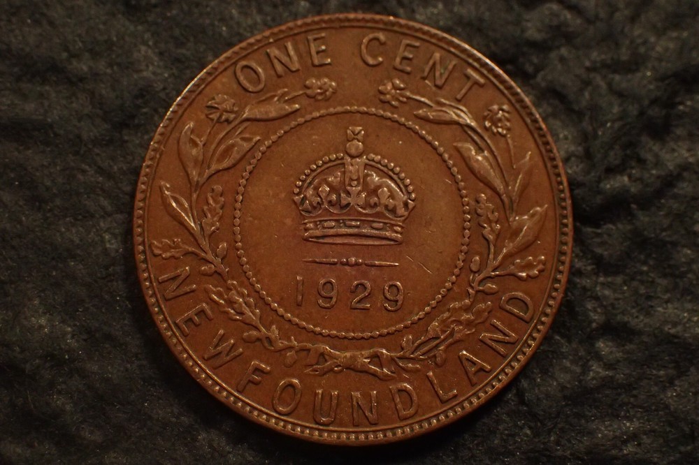 1929,    1 cent,   Newfoundland,      Free shipping in Canada