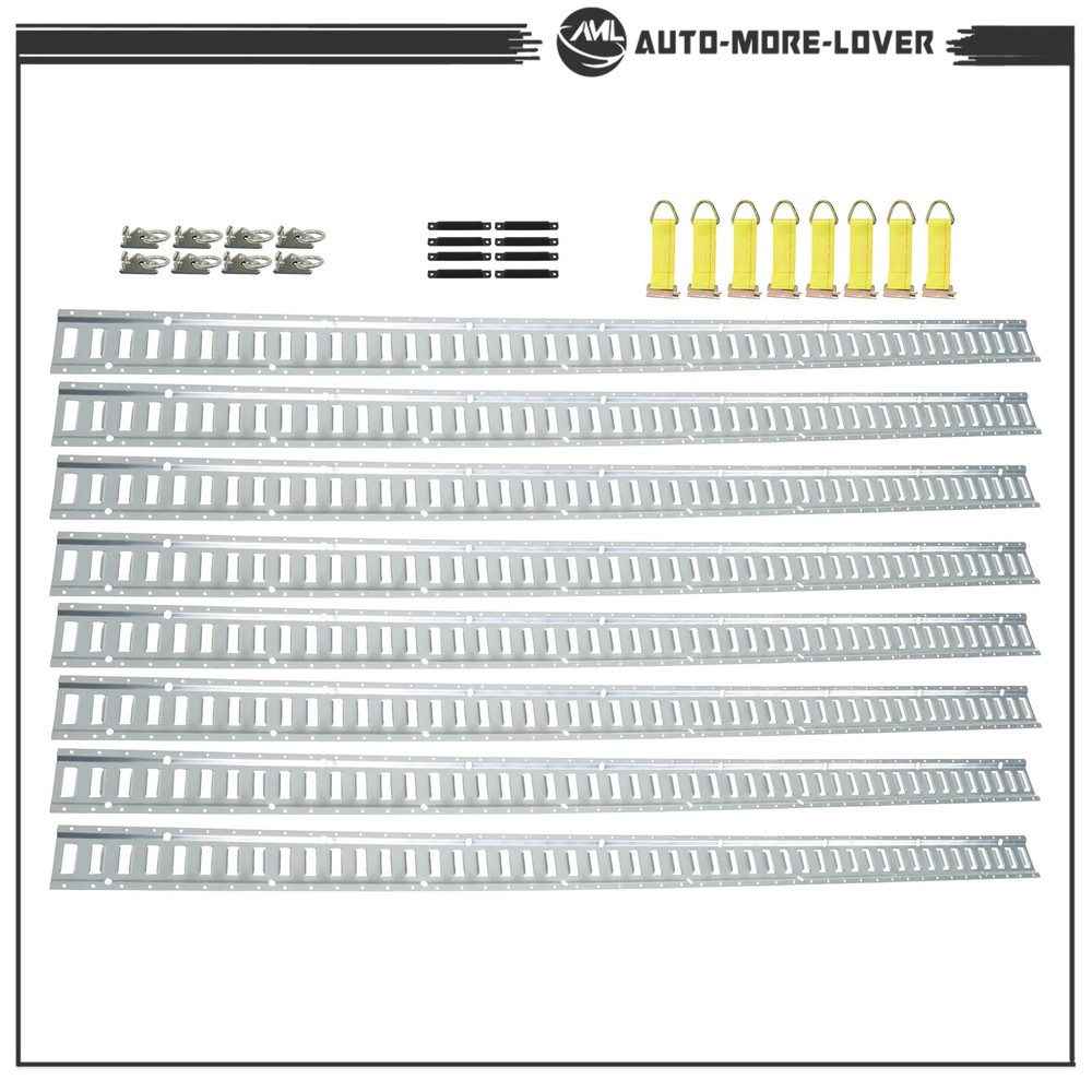 Silver 32 Pack 96" E Track Rail Sections With Mounting Hardware Fit For Trucks