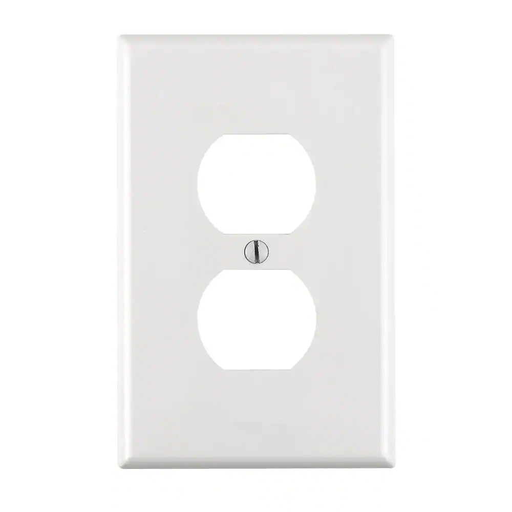 1-Gang White Duplex Outlet/Recepta