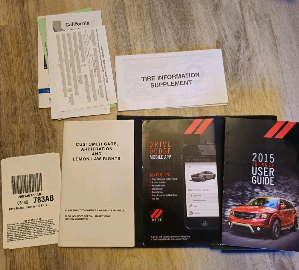 2015 Dodge Journey User Guide With Leather Carry Case