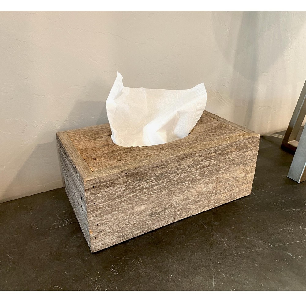 Reclaimed Wood Decorative 9 x 5.25 Rectangular Tissue Box Cover