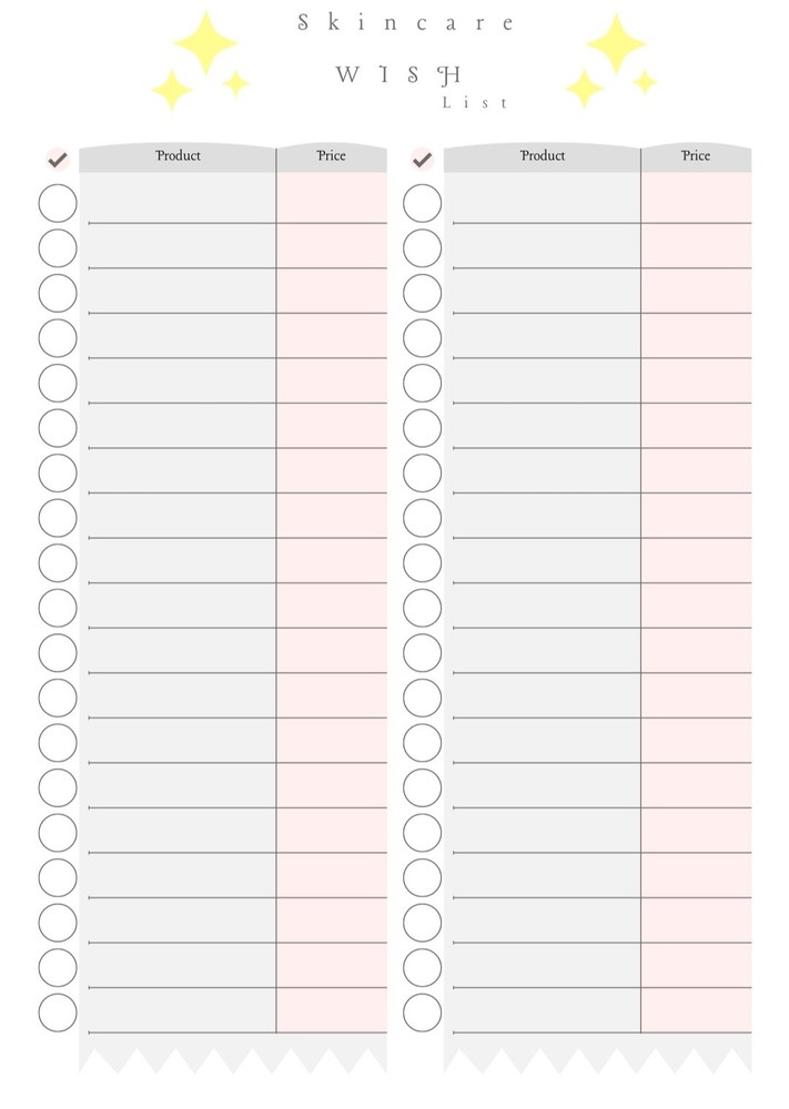 Printable Digital Skincare Planner