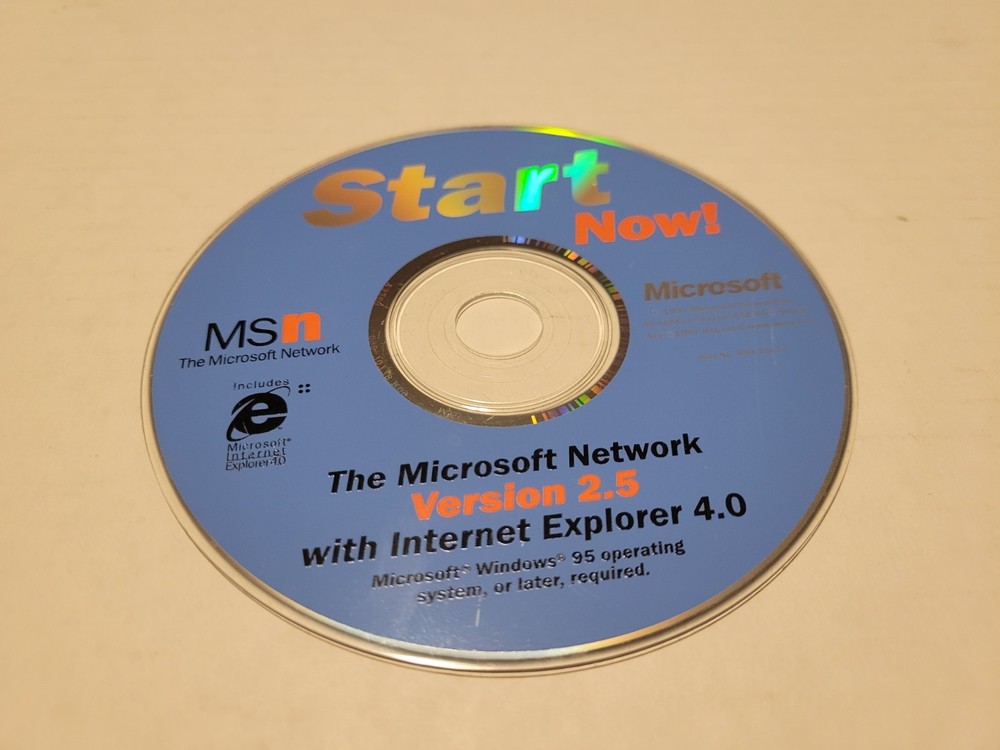 MSN Start Now - PC Software Version 2.5 - Internet Explorer 4.0 Replacement Disc
