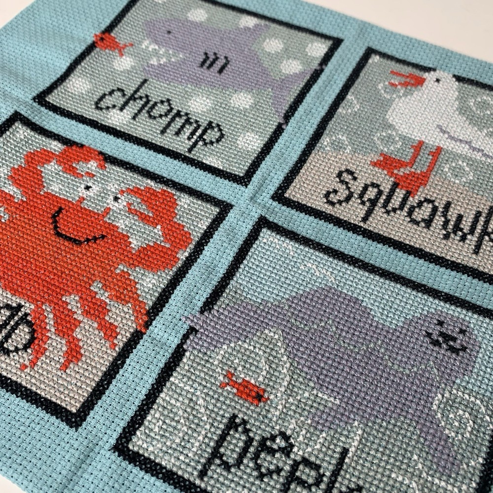 Imaginating Cross Stitch Completed & Pattern 3179K Sea Creature Squares