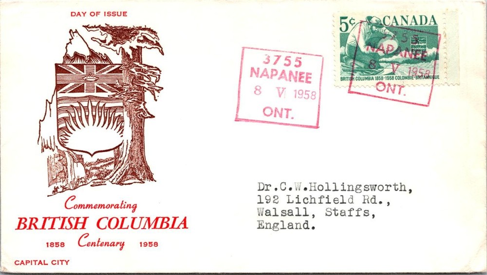 Canada 1958 BC Centenary - Napanee Ont - A02234
