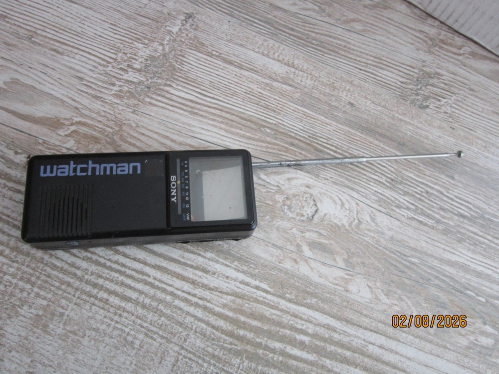 Vintage 1985 Sony Watchman Portable TV Model FD-2A Powers On