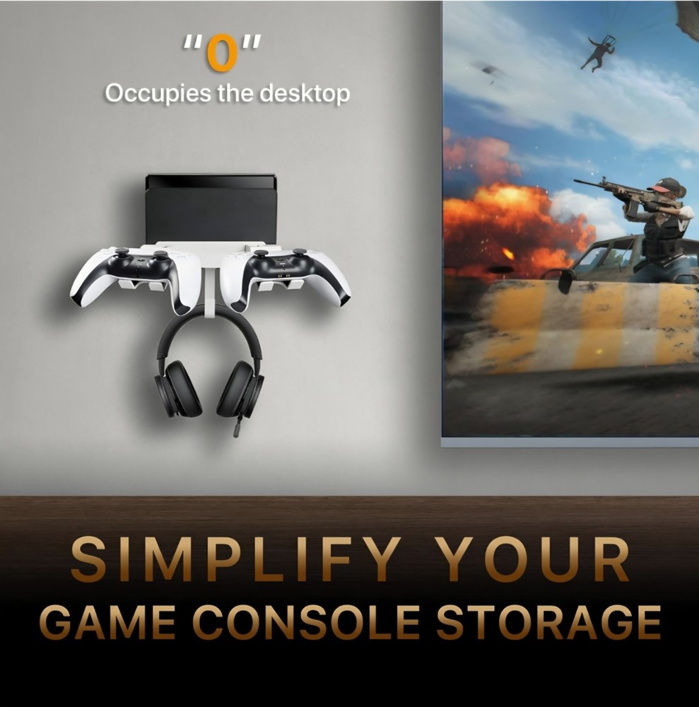 Wall Mount Stand Bundle for Nintendo Switch, Bracket Holder W/ Controller Mount