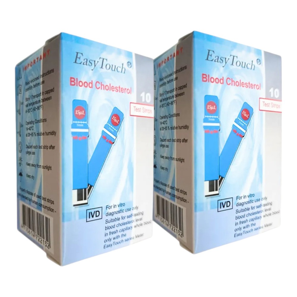 Easy Touch Test Strips For BLOOD CHOLESTEROL Level Check (10 Test Strips)