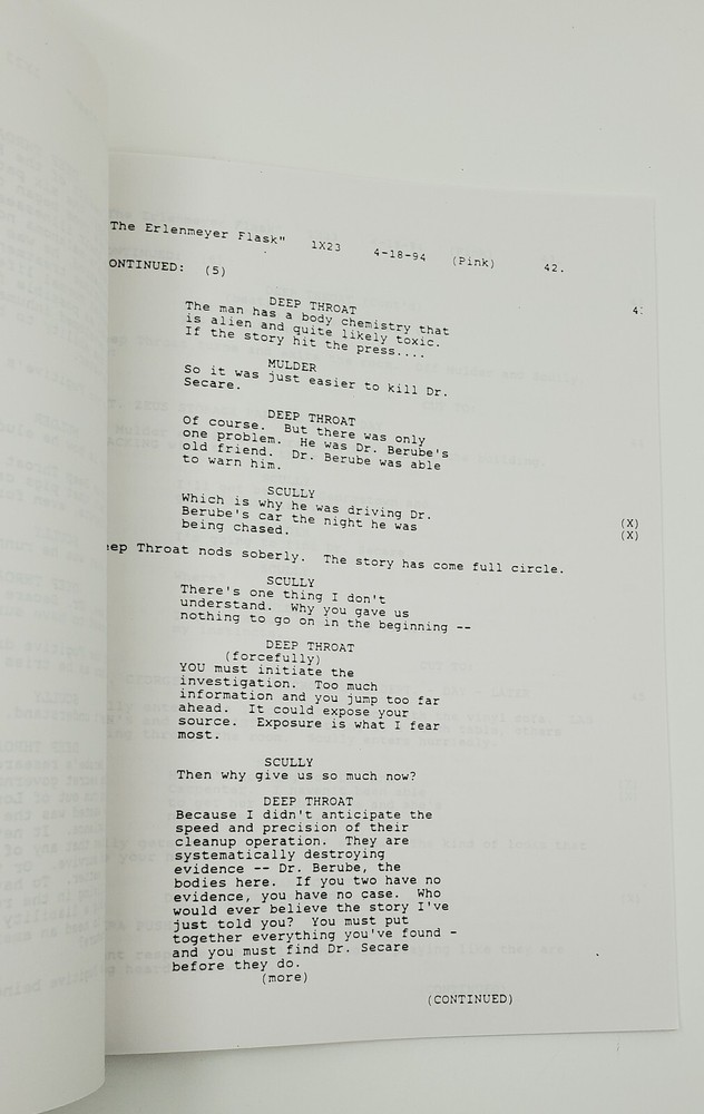 The X-Files "The Erlenmeyer Flask" Script Draft April 18 1994 Chris Carter
