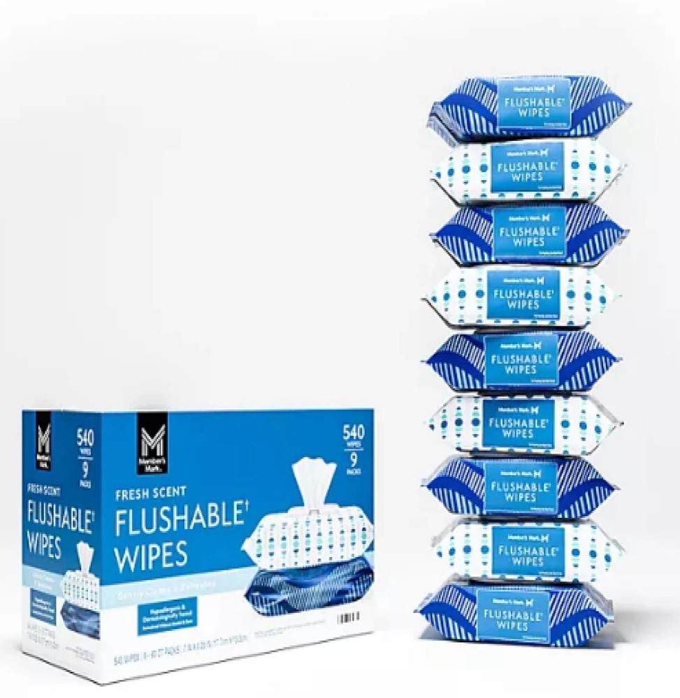Member's Mark Flushable Wipes, Fresh Scent, 540 ct.