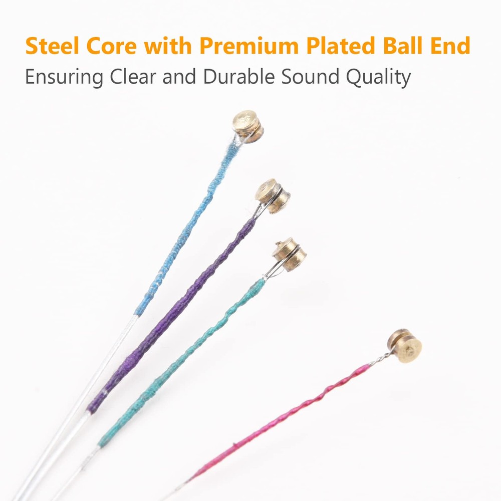 12 Pcs 3 Pack Violin Strings 4/4 Full Set, Universal Classic Steel Core with ...