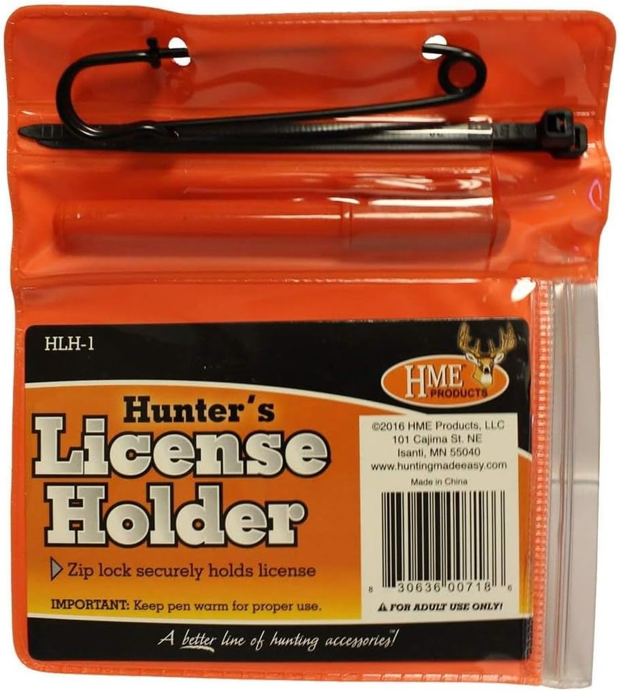 Durable Secure Waterproof Zip-Lock Hunter'S License Holder with Built-In Snap -