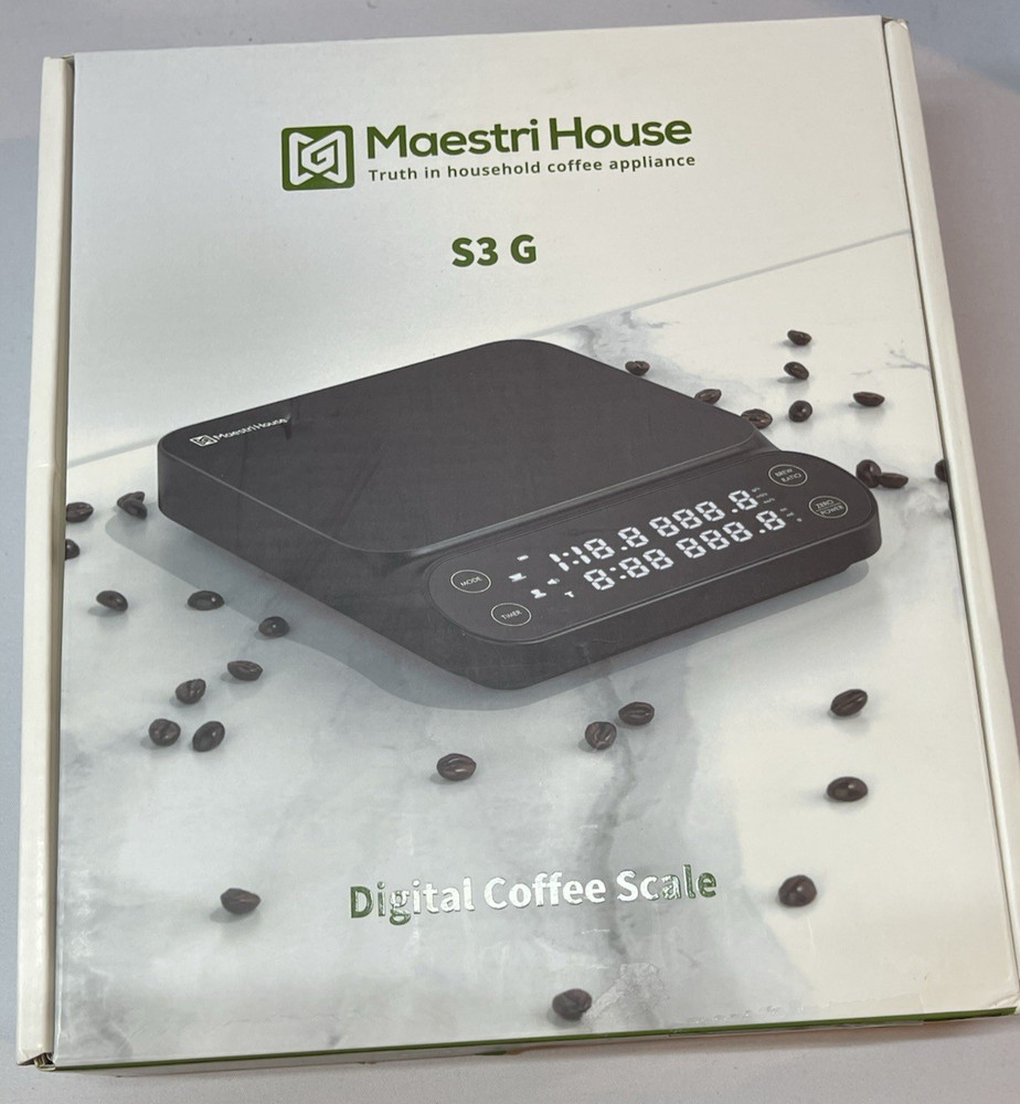 Maestri House S3 Digital Rechargeable Customizable Coffee Scale, 3 Modes