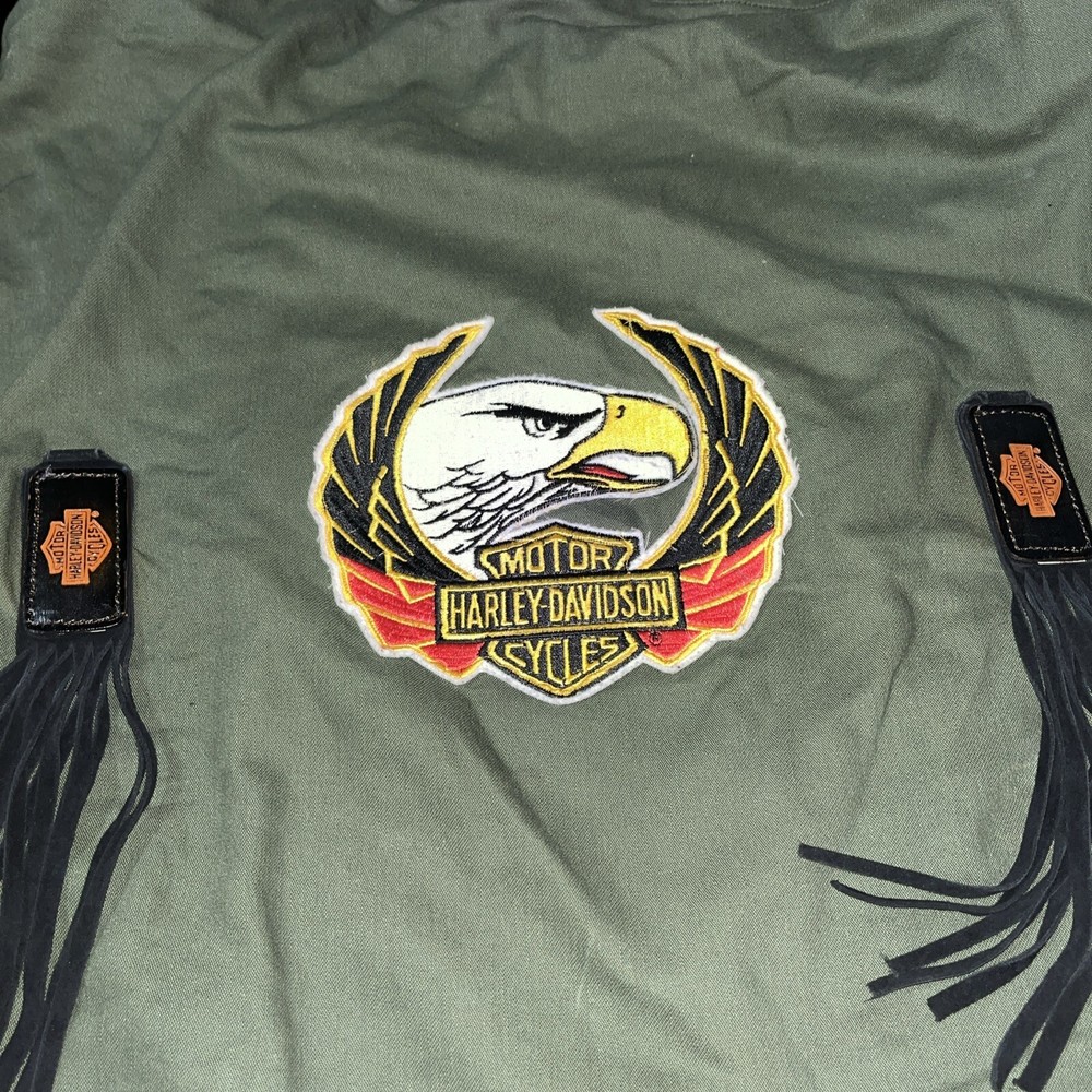 VTG HARLEY-DAVIDSON Double Eagle Patch Cloth Army Barracks Laundry Bag VHTF Read