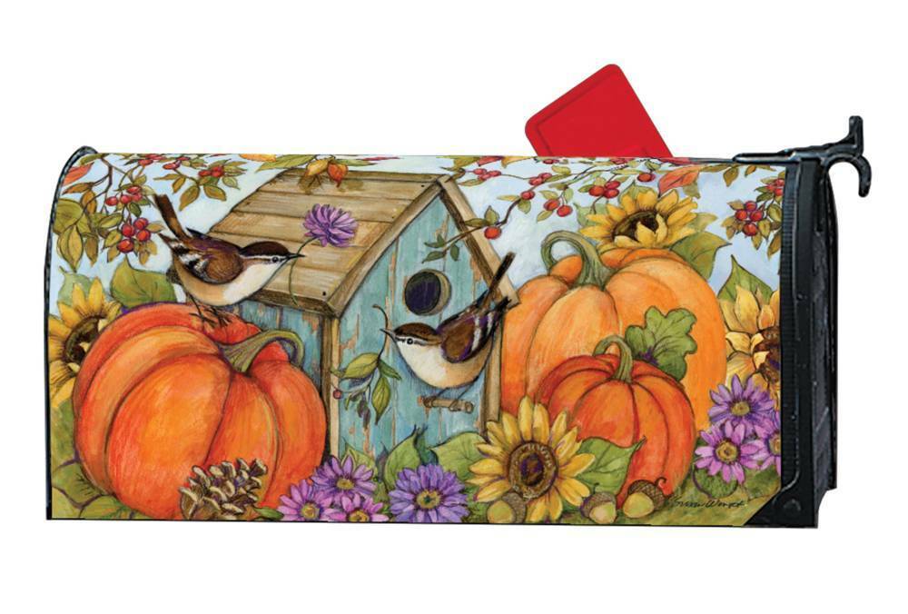 MailWraps - Mailbox Cover - Autumn Birdhouse