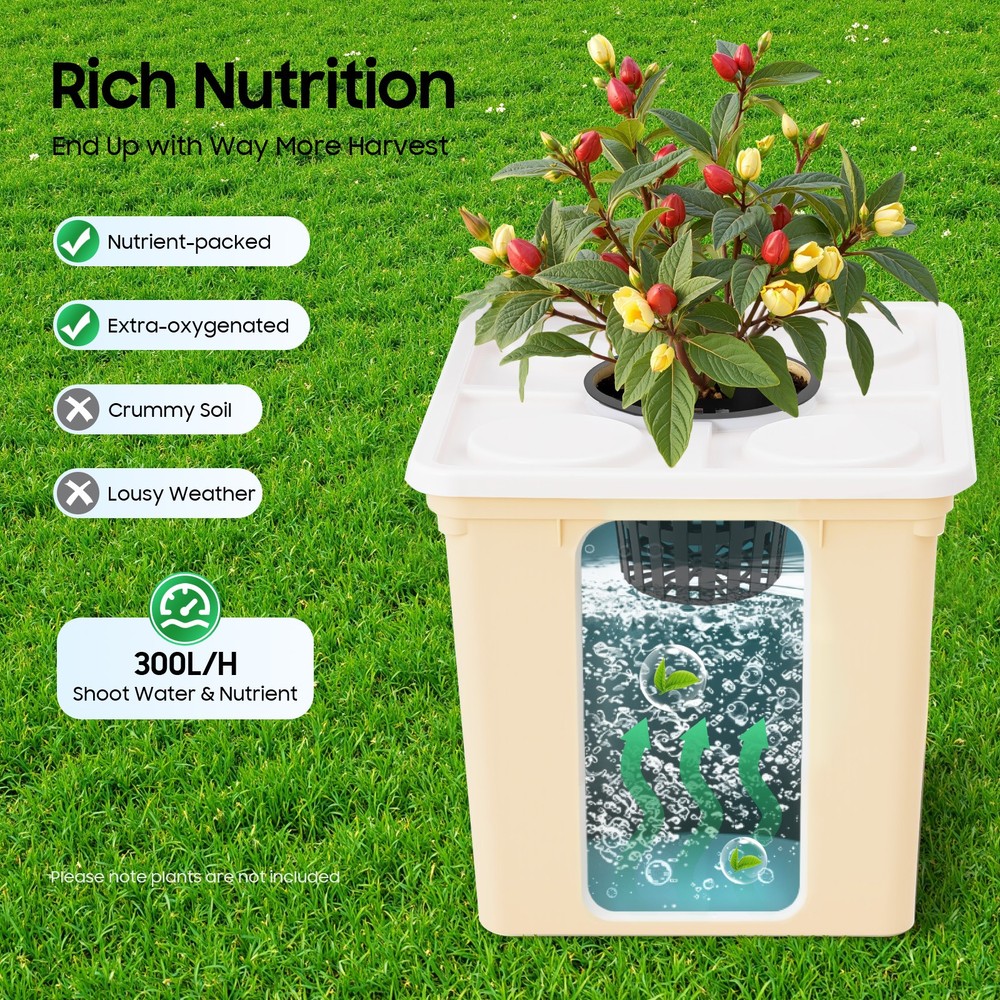 Bucket Drip Growing System Hydroponic Systems,Square Bucket Grow Kit System 11L