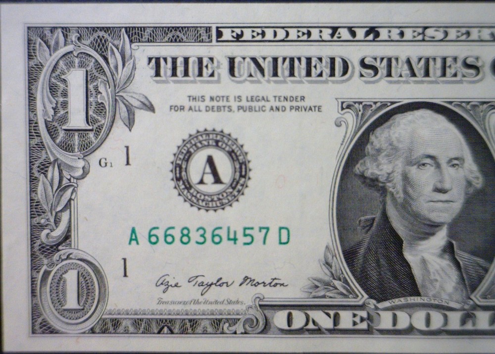 1977A ERROR $1 GEM CU 3rd Print Shift NICE Federal Reserve Note Currency NR