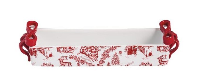 Mud Pie Home BOW Christmas Cracker Serving Dish - New in Box